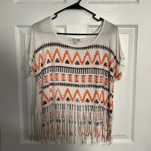 Forever 21 Tops Forever Crop Fringe Top Size Small Poshmark - Main Image